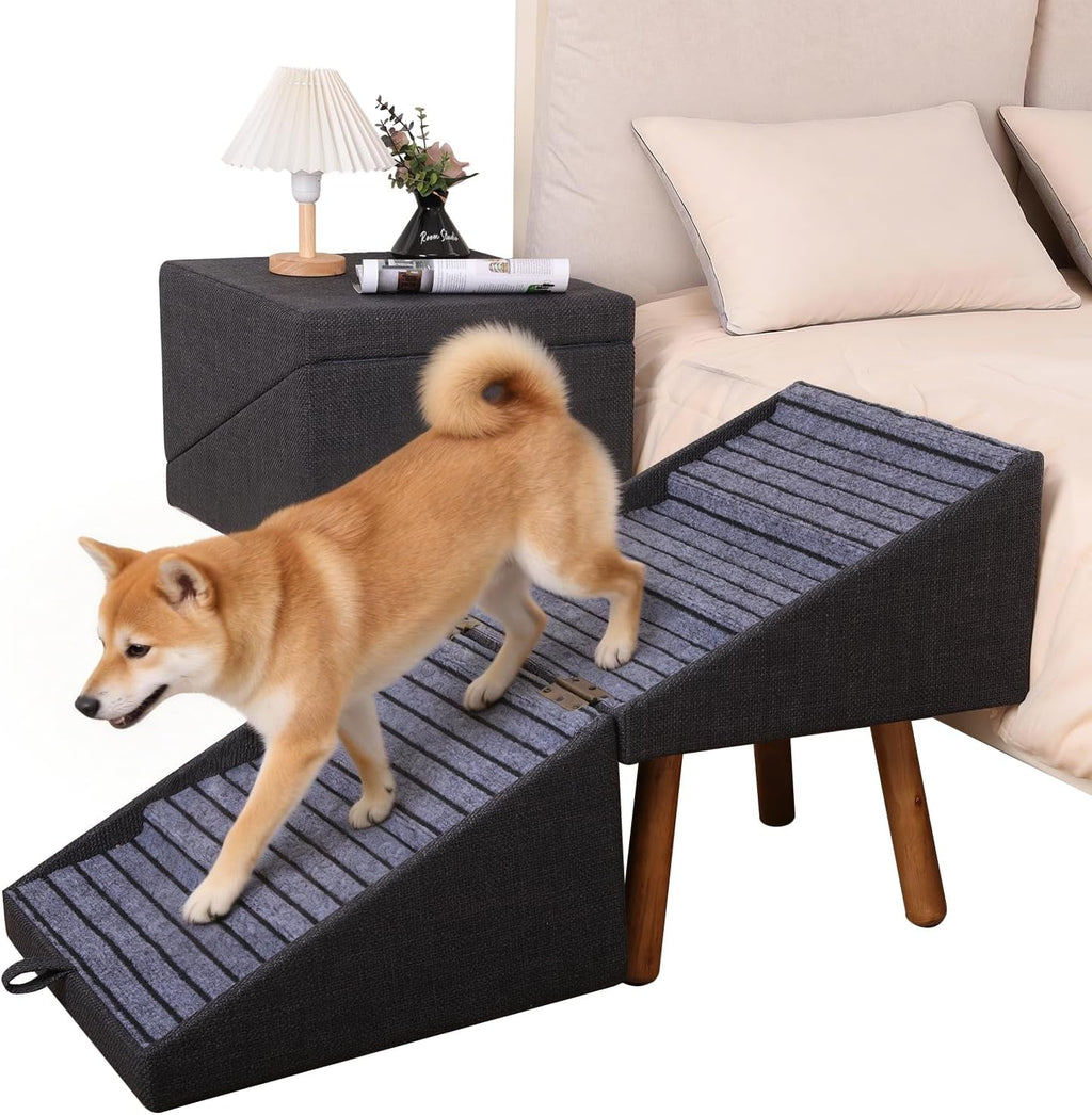 Dog Stairs for Couch 2 in 1 Foldable Pet Steps Ottoman Non Slip Wags & Whiskers Pet Supply