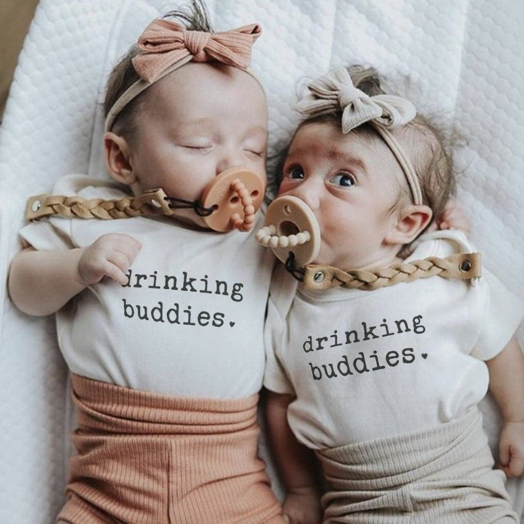 graphic bodysuit | drinking buddies Finn + Emma