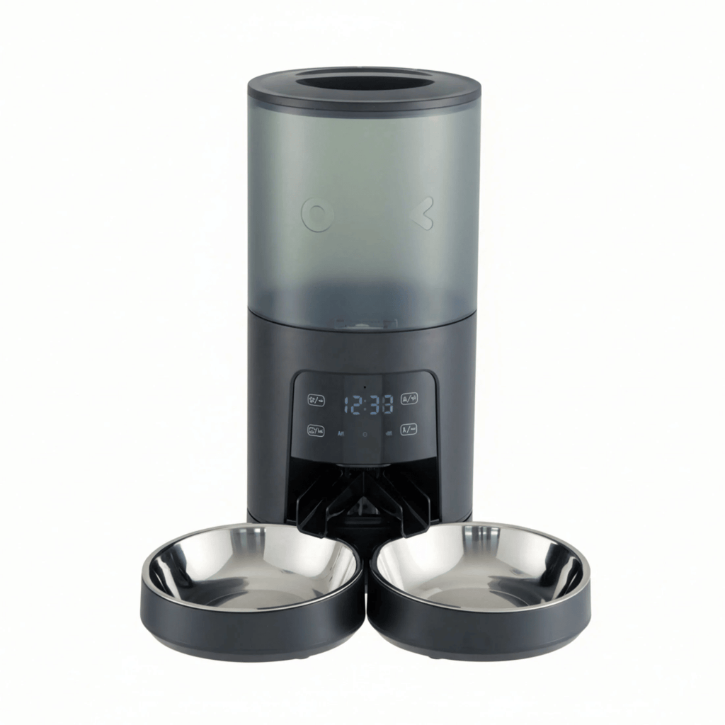 6L Automatic Cat Feeder for 2 Cats, Timed Cat Food Dispenser with 2 Stainless Bowls, 10s Voice Recorder, Dual Power Supply, 6 Meals 50 Portions Per Day, Dual Pet Feeder for Cat and Dog New Era Fashion LLc