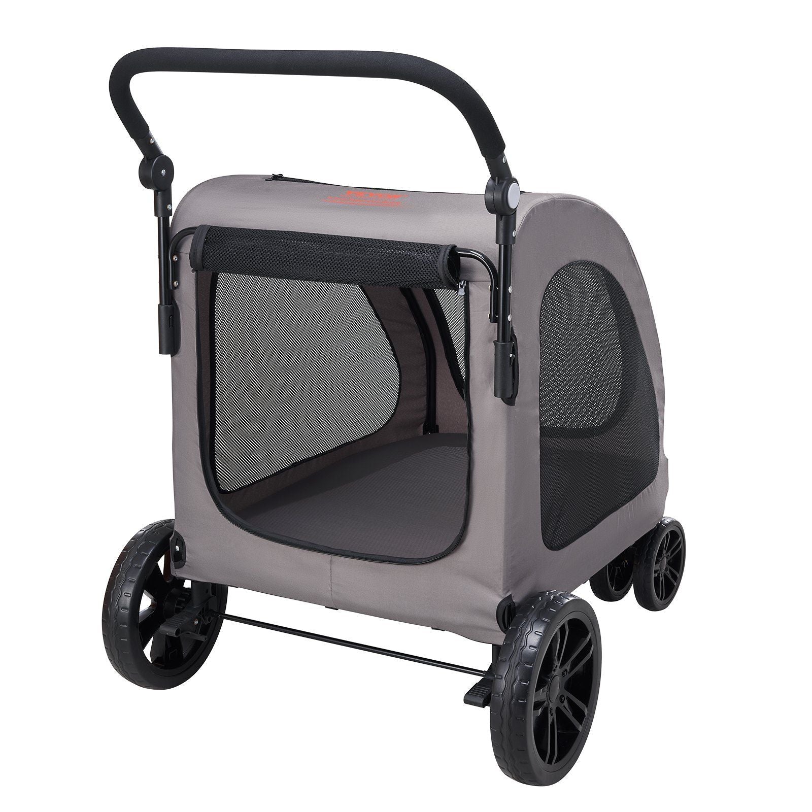 Pet Stroller - 4-Wheels Dog Stroller Carrier 160lbs Weight Capacity Portable Berry Charmz