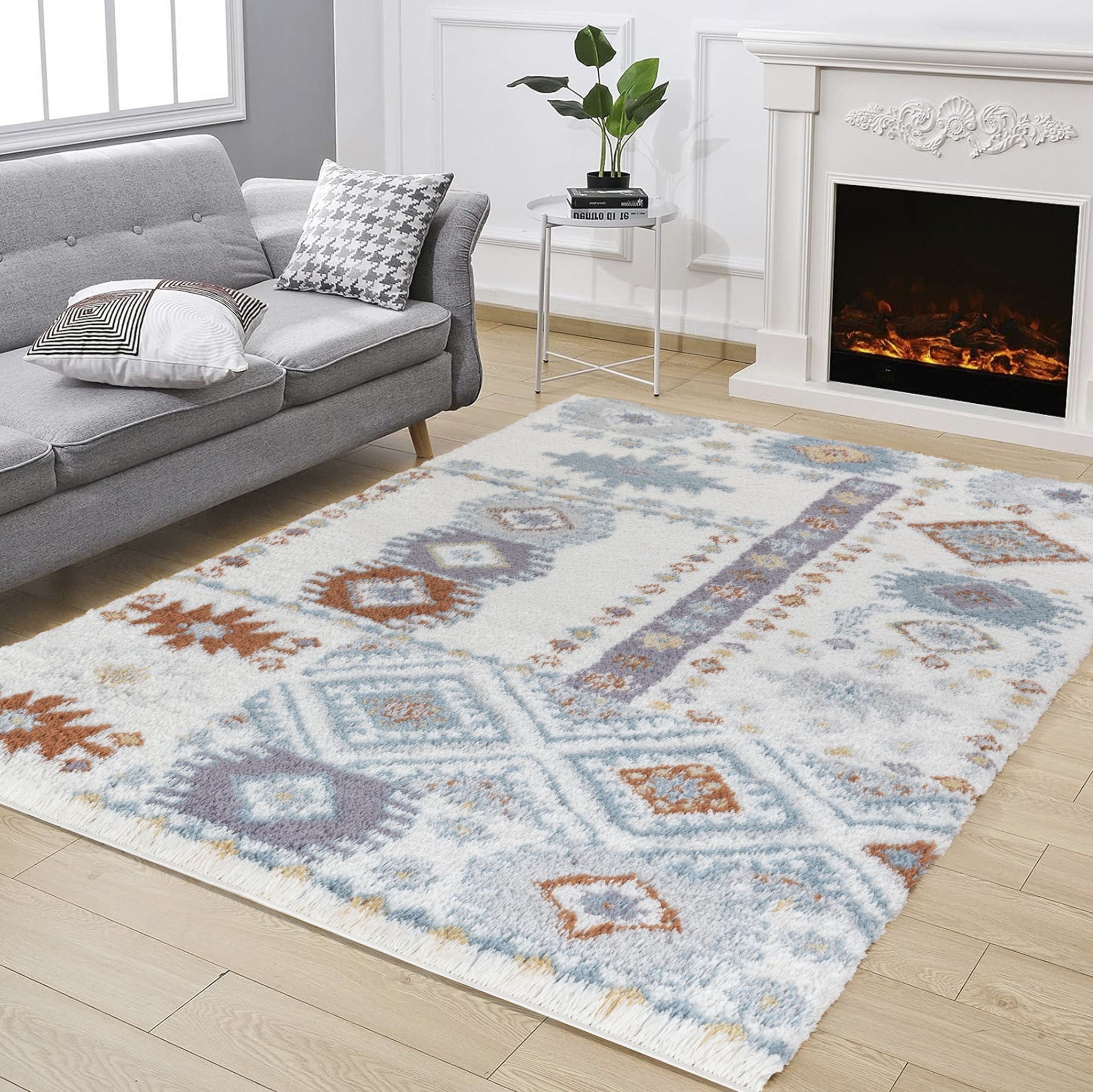 Loft Shag - 7'10" X 9'10" Shaggy Area Rug - Ivory Unique Piece Furniture