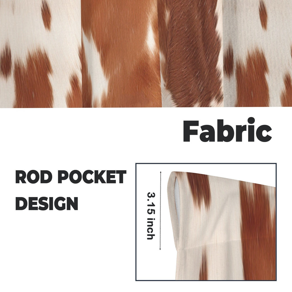 Cowhide Print Window Curtains 28"x40" (2-Piece) Made in America Baha Ranch Western Wear