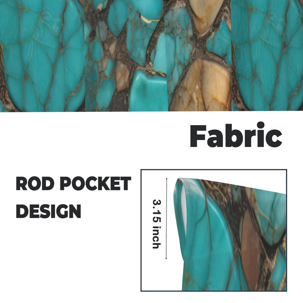 Turquoise Window Curtains 28"x40" (2-Piece) Made in America Baha Ranch Western Wear