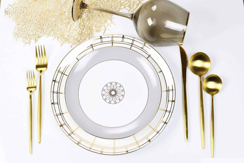 Gold Izmir Dinnerware Set little white dish