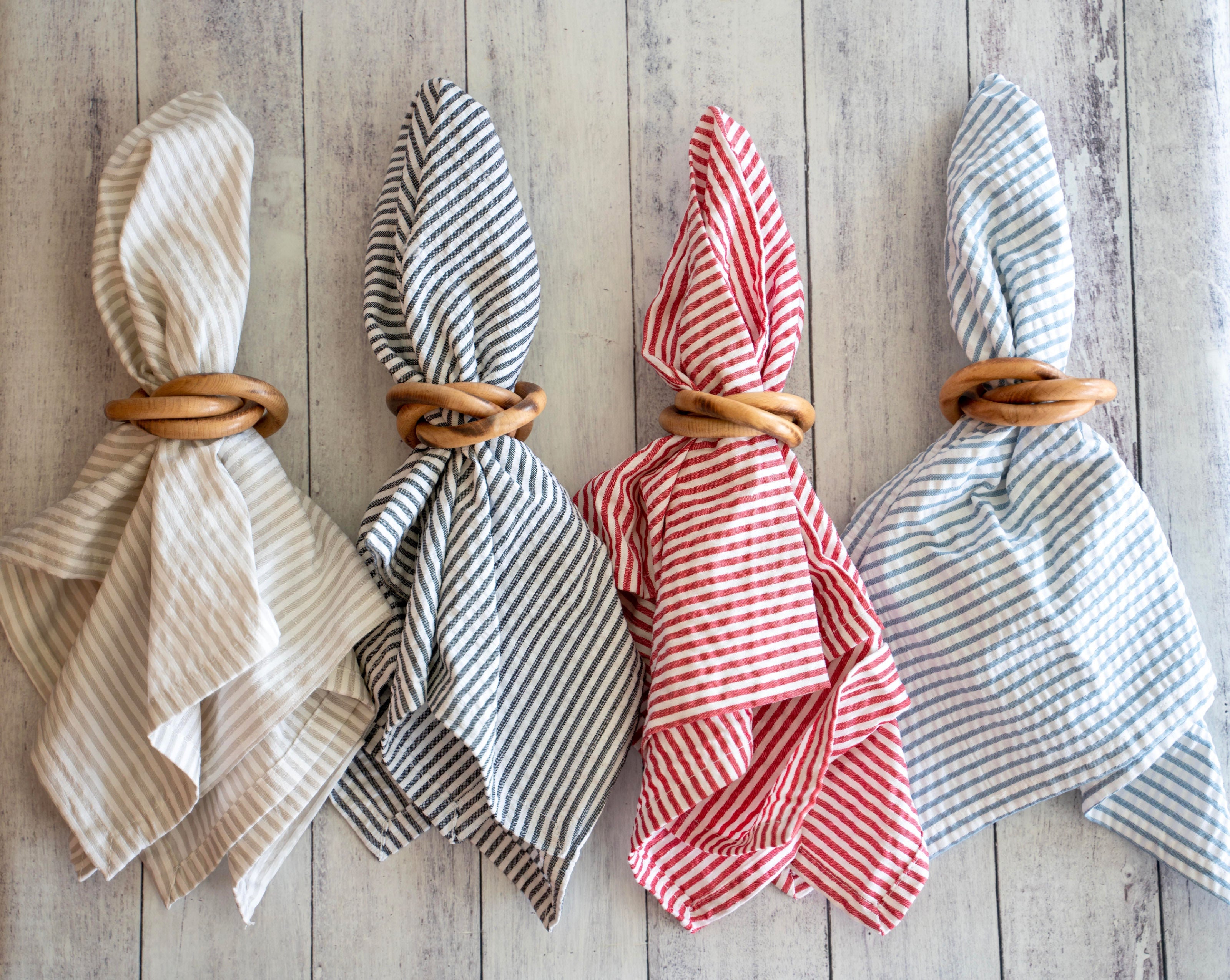 Wood Bangles Napkin Rings, set of four Dot and Army