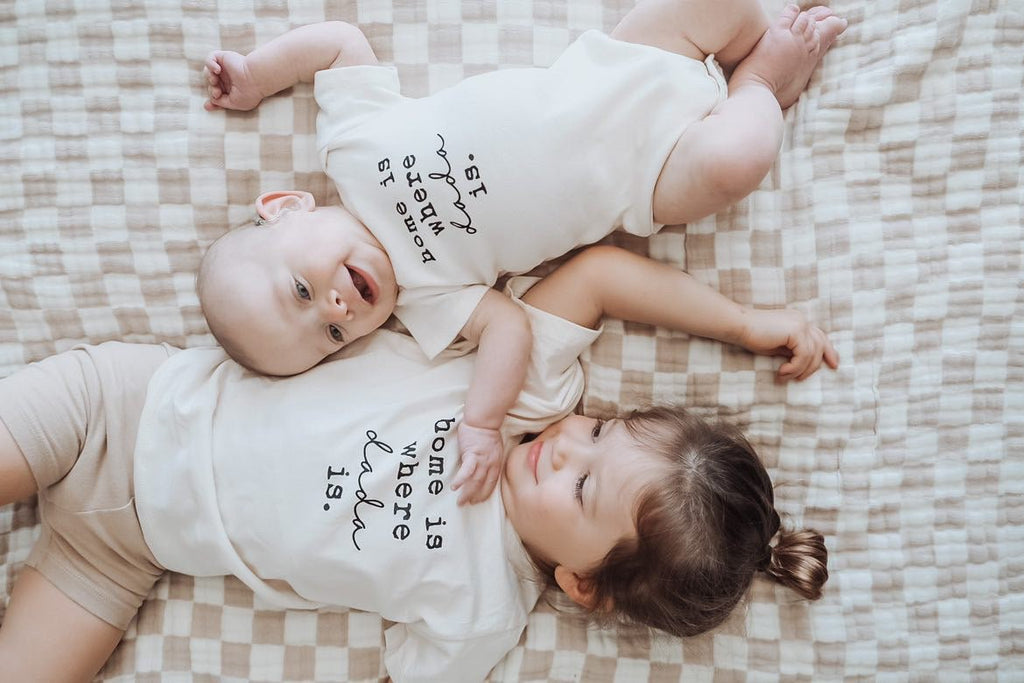 Home is Where Dada is Organic Baby Bodysuit Tenth & Pine