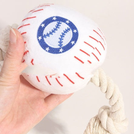 Dog toy baseball rope Jane's Pet Boutique
