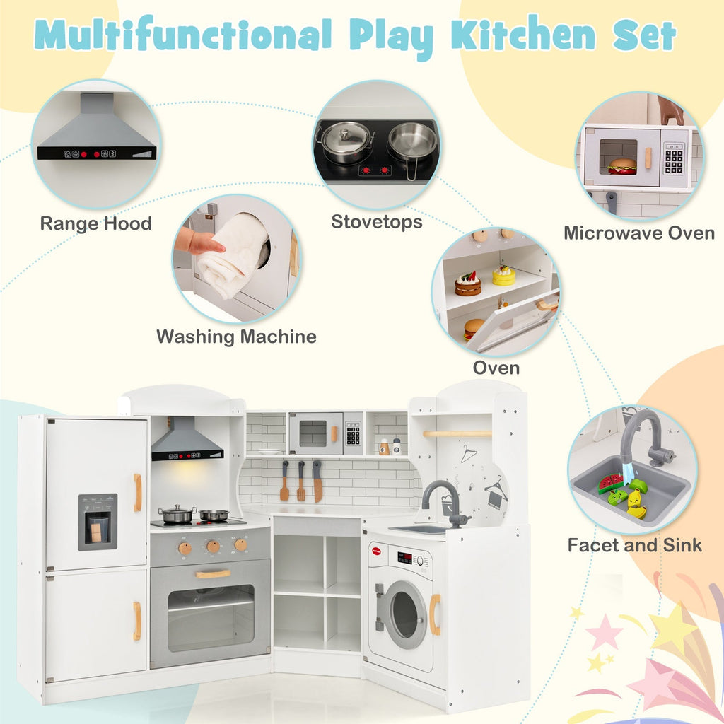 Kids Play Kitchen with Washing Machine and Ice Maker GBruno Store