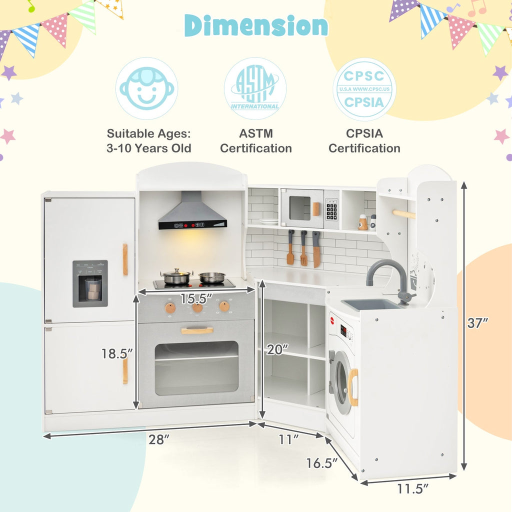 Kids Play Kitchen with Washing Machine and Ice Maker GBruno Store