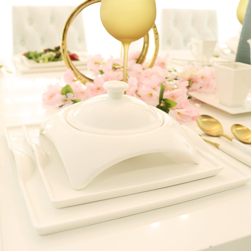 White Porcelain Dinnerware Set little white dish