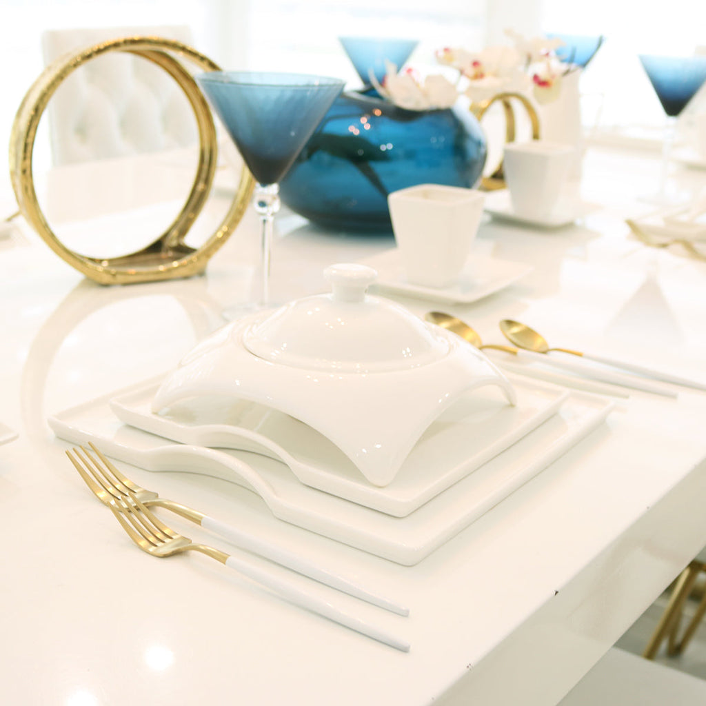 White Porcelain Dinnerware Set little white dish