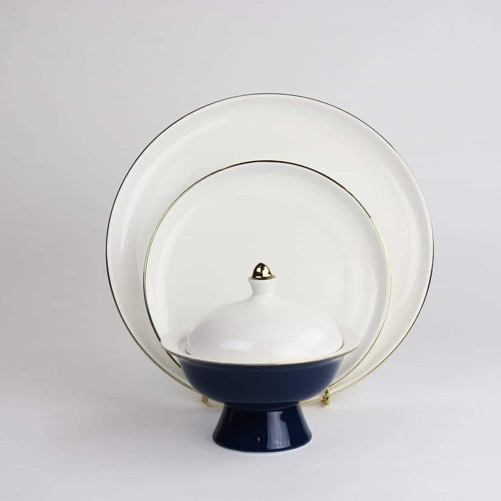 Navy Versaille Soup Bowl-Set of 4 little white dish