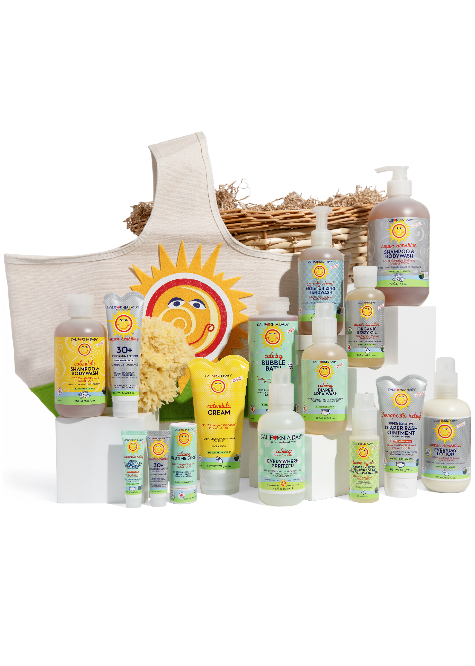 Super Deluxe Newborn Gift Basket California Baby