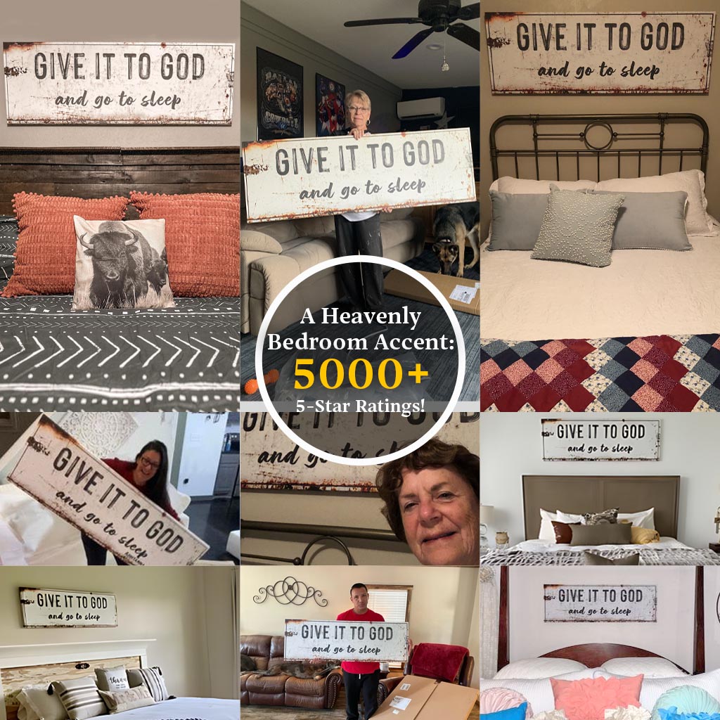 Give It to God and Go to Sleep – Rustic Christian Wall Art for Peaceful Nights Tailored Canvases